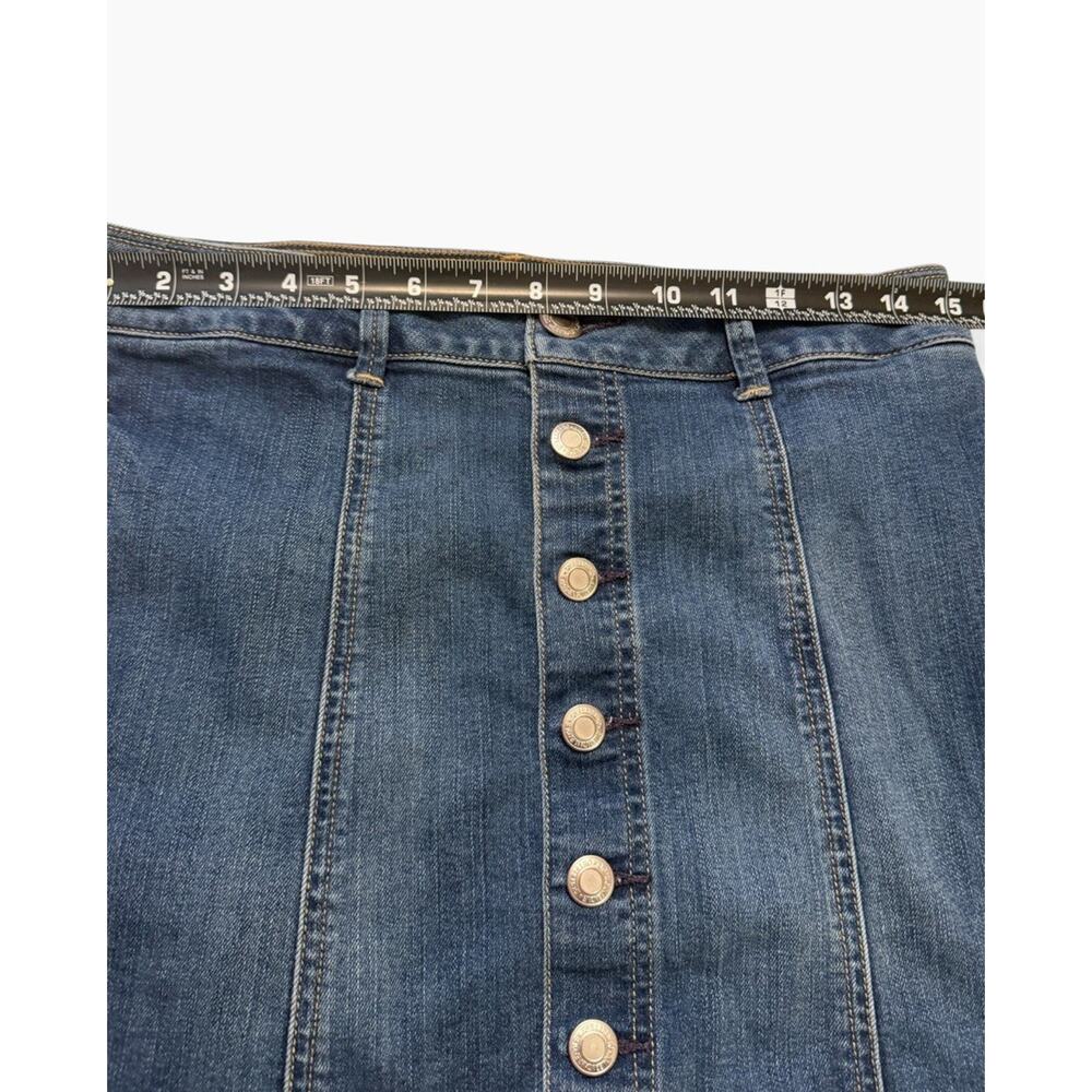 Y2K American Eagle Jean Skirt Size 6 Stretch Denim Button Front 4014/14 - Picture 6 of 7